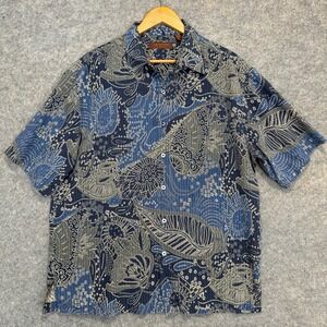 Tori Richard Paisley Abstract Hawaiian Shirt Mens XL Dotted Art Floral Aloha